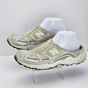 New Balance 470 Women’s 9.5 White Gray Slip On Sneaker Mules